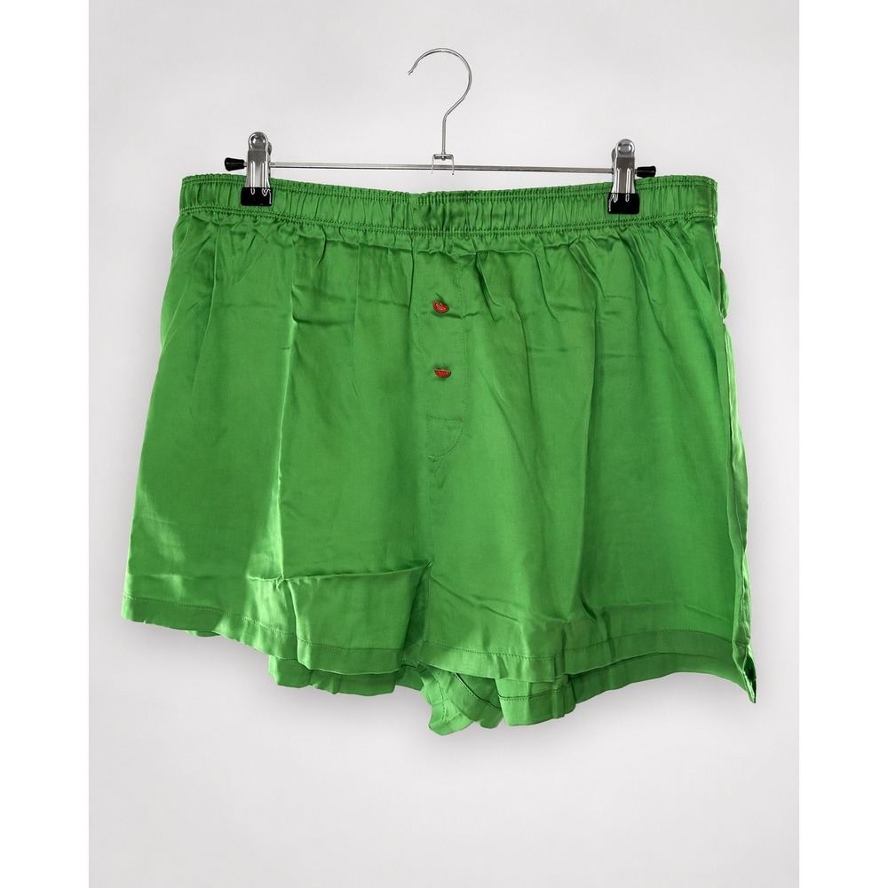 PINK Victoria's Secret Green Tencel Lyocell Boxer Pajama Shorts Medium NWT